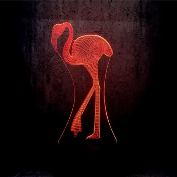 KARŠTO PARDAVIMO INS Spalvotų Flamingo Dekoratyvinių Gyvūnų 3D Lempos Naktį Šviesos RGB LED Apšvietimas, Kalėdos, Kalėdos Vaikams, Žaislai, Lavos