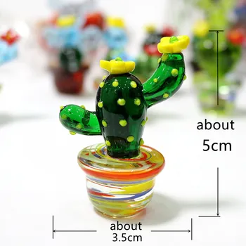 Rankų Darbo Murano Stiklo Kaktusas Figūrėlės Puošyba, Stalo Amatų Puošmena Kūrybos Spalvingas Mielas Miniatiūriniai Įrenginiai, Namų Dekoro