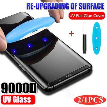 2/1PCS UV Grūdintas Stiklas Huawei 30 P20 P40 Pro Visą Klijai Ekrano apsaugos Huawei Mate 30 20 40 Pro + Apsauginis Stiklas