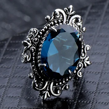 Mados Žąsies Kiaušinio formos Jūros Mėlyna CZ Akmens Žiedas Crystal Žiedą, Moterims Vestuvių Dalyvavimo Šalies Žiedas Papuošalai Dovana