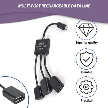 OTG 3/4 Port Micro USB Power Įkrovimo Hub Kabelis Spliter Jungties Adapteris, skirtas Išmanųjį telefoną, Kompiuterį 