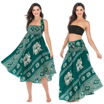 Gėlių Vasarą Viskozė Suknelė Indie Folk Elegantiškas Imperijos Juosmens Apynasrio Kaklo Mados Atsitiktinis Originalaus Dizaino Seksualus Moterų Suknelės, 2019