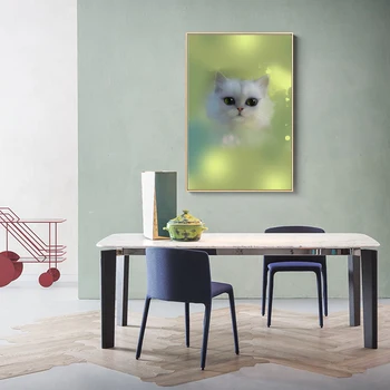 Mielas Kačiukas Katė Coloered Gyvūnų Plakatas Drobė Spausdinti Tapybos Sienos Meno Kambarį Namo Apdaila