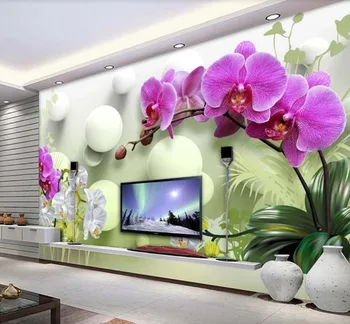 Individualizuotos fono paveikslėlį 3D freskos HD Phalaenopsis TV fono sienos kambarį miegamųjų namo apdaila 3d tapetai lipdukas