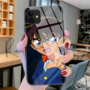 Japonų anime, detektyvas Conan Telefono dėklas Grūdintas Stiklas iPhone 11 Pro XR XS MAX 8 X 7 6S 6 Plus SE 12 Pro Max Mini atveju