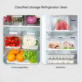 Šaldytuvas Maisto produktų Laikymo indai su Dangčiais, Virtuvė, Sandėliavimo Antspaudas Bakas Plastikinis Atskirų Daržovių, Vaisių, Šviežių Dėžutę