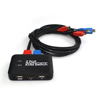 2 Port KVM Switch USB 2.0 HDMI 4K Switcher Paramos LED 