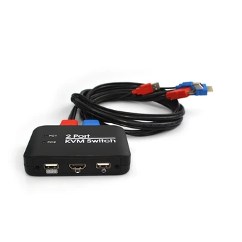 2 Port KVM Switch USB 2.0 HDMI 4K Switcher Paramos LED 