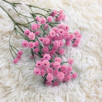Rožinė/žalia Gypsophila Dirbtinių Gėlių Kūdikių Kvėpavimas Netikrą Šilko Gėlių, Augalų Buveinės Vestuves Apdailos Produktus