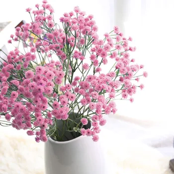 Rožinė/žalia Gypsophila Dirbtinių Gėlių Kūdikių Kvėpavimas Netikrą Šilko Gėlių, Augalų Buveinės Vestuves Apdailos Produktus
