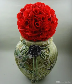 10 Colių 25cm Dirbtinis Šifravimo Rose Šilko Gėlių Bučiavosi Rutuliai Kabinti Kamuolys Kalėdų Papuošalai Vestuves Apdaila