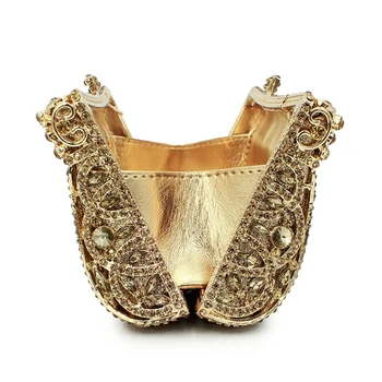 Aukso metalo aukso akmuo ponios vakarą sankabos krepšiai vestuvių vakarą maišelį moteris rankinės, piniginės(8742A-G)