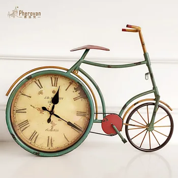 Sielovados stiliaus žiūrėti geležies dviratis Retro Art Deco Sieninis Laikrodis Laikrodis Kambarys