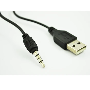 Juoda USB A Tipo į 3.5 mm Jack Plug o Duomenų Kabelis MP3 Mp4