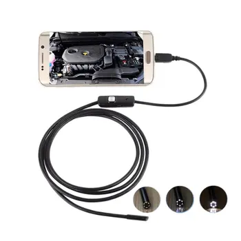 1/1.5/2M 7/5.5 mm Objektyvas Endoskopą HD 480P USB OTG Gyvatė Endoskopą Vandeniui Vamzdžių Tikrinimo Kamera Borescope, Skirta 