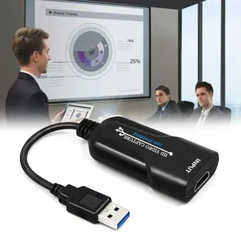 Mini Nešiojamas Video Grabber Įrašyti Langelyje HDMI-suderinamas su USB Aukštos raiškos Vaizdo Fiksavimo Kortelė PS4 Žaidimas DVD vaizdo Kamera Y1AE