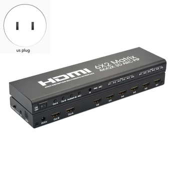 6X2 HDMI Matricos Ultra 1080P HD 4Kx2K/30HZ HDR LANKO Jungiklį Splitter Optinis SPDIF 3.5 mm o HIFI HDMI Switcher