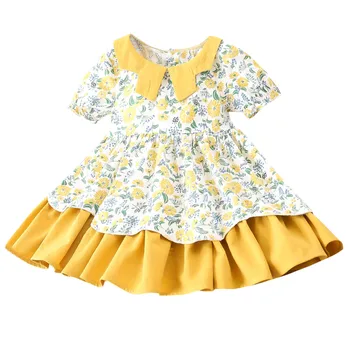 Mergaičių Suknelė Atsitiktinis Vasaros Gėlių Princesė Suknelė už Šalis Trumpas Rankovės 2019 Naujų Vaikų Drabužių Baby Girl Dress 18Dec19