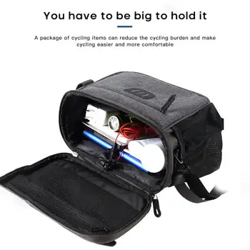 Dviračio krepšys Didelis talpa 5L Dėvėti Nailonas-atsparus Automobilių maišeliai Su šviesą atspindinčios juostelės 6,5 colių Dviračiu Headbag Dviračių sporto Įranga