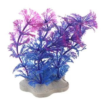 Dirbtinių augalų 10CM akvariumo dekoracija vandens augalų violetinė + mėlyna