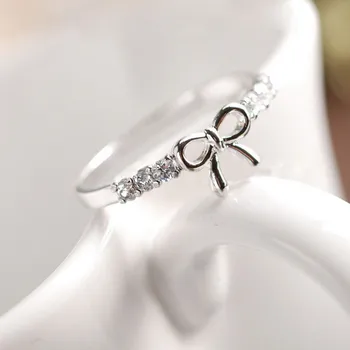 Populiarus Naują Atvykimo Žiedai, Papuošalai Paprasta Crystal Bow Žiedas Gražus Drugelis Formos Juvelyriniai Dirbiniai, Aksesuarai, Puikūs Žiedai