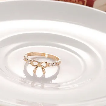 Populiarus Naują Atvykimo Žiedai, Papuošalai Paprasta Crystal Bow Žiedas Gražus Drugelis Formos Juvelyriniai Dirbiniai, Aksesuarai, Puikūs Žiedai