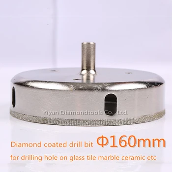 5vnt/daug 50mm, 60mm, 160mm diamond core grąžtas stiklo skylę atidarytuvas cutter