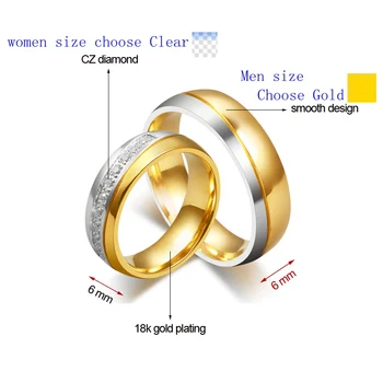 2017 naujas CZ pora žiedus, meilės, vestuvių vyrai moterys žiedas aljansus, santuokos, meilės žiedas