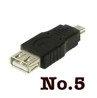 500 vnt USB A female įgaubti į Mini 5pin B male Išgaubti iš Adapteris Keitiklis USB kabelis MP3, MP4 telefonas