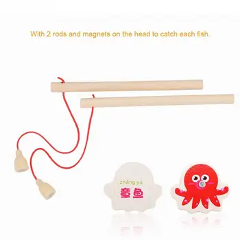 Vaikai Magnetinio Žvejybos Žaislai, Rinkiniai, Žaidimas ir Dėlionė Su Mediniu Vandenyno 3D Žuvies Magnetai, Žaislai, Kūdikių Švietimo Lauko Žaislai, Vaikų