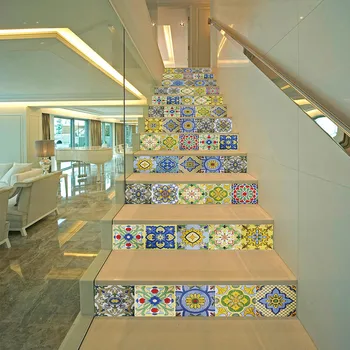 13pcs PVC sutirštės žingsnis lipdukai dekoratyviniai namų laiptai lipdukai atsparus vandeniui sienų lipdukai vandeniui ir plytelių lipdukai