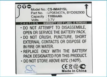 Cameron Kinijos 1100mAh bateriją, I-MATE SPL BYD092930 LP083437A Mobilųjį, SmartPhone Baterija