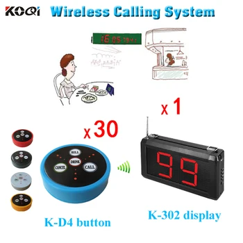 Klientų Aptarnavimo Garso Sistemos K-302+K-D4-Mėlyna Belaidžio Ryšio Mygtukas