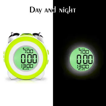 Mada-Skaitmeninis Laikrodis-Žadintuvas Su naktinė lempa,2 Signalizacijos,Pasirinktinai darbo dienomis Režimas, Atidėti Fuction,Super Garsiai Vaikams ir Sunkiųjų Miegamoji