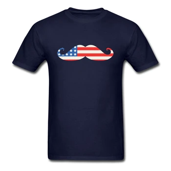 Amerikos Vėliavos Ūsai liepos 4-osios Juokinga Tee Marškinėliai Vyrų Crewneck Trumpas Rankovės Tshirs Populiarus T Shirt Dizainas
