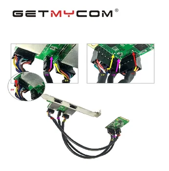 Getmycom originalus Mini PCI-e 2 Port Gigabit Ethernet Kortele Tinklo Adapteris 10/100/1000Mb Serverio Nuoseklųjį prievadą kortelės