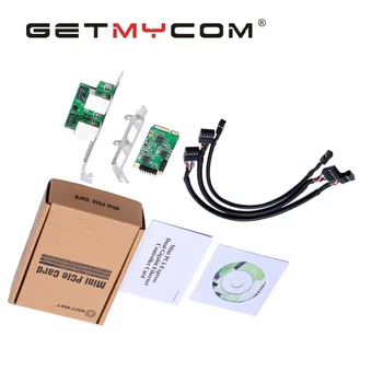 Getmycom originalus Mini PCI-e 2 Port Gigabit Ethernet Kortele Tinklo Adapteris 10/100/1000Mb Serverio Nuoseklųjį prievadą kortelės
