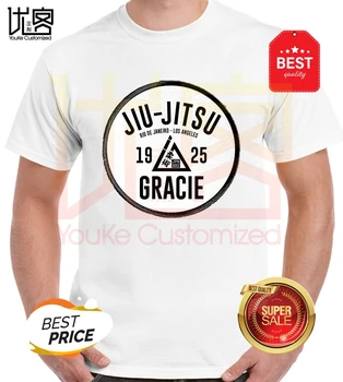 2020 metų Vasaros Apvalios Kaklo vyro Tee Marškinėliai Juokinga T-Shirt vyras Naujų Gracie Jiu-Jitsu Klasikinis Akademijos Logotipas Spausdinti marškinėliai