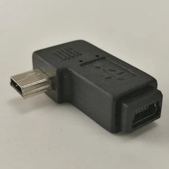 1000pcs/daug Mini USB Alkūnė Vyrų ir Moterų 90 Laipsnių Adapteris, Kairysis Kampas Mini USB 5pin Pratęstas Adapteris