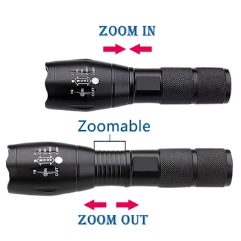 Litwod z35 LED Žibintuvėlis Taktinis 5000 Liumenų XM-L2 Zoomable 5 Režimai Aliuminio, atsparus Vandeniui Lanterna LED Žibintuvėlis Fotoblykstės