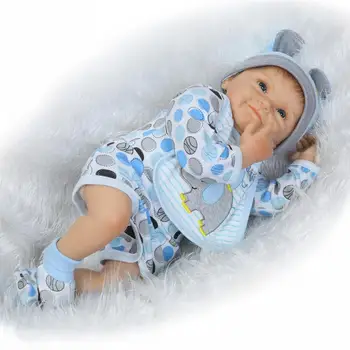 Nicery 20-22inch 50-55cm Bebe Atgimsta Lėlės, Minkšti Silikoniniai Berniukas Mergaitė Žaislas Reborn Baby Doll Dovana Vaikams Mėlyna Dramblys Baby Doll