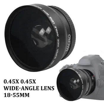 58MM 0.45 x Plataus Kampo Objektyvas 4 Canon EOS 4000D, 2000D 18-55MM Objektyvas Univeasal Fotoaparato Priedai