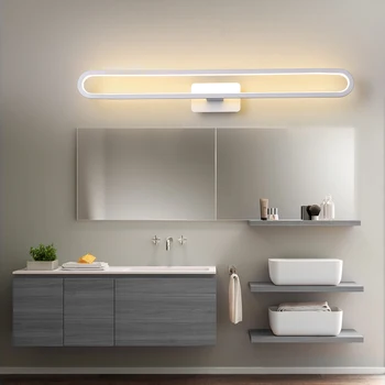 Modernus Vonios kambarys Juoda balta LED Veidrodis Šviesos 40CM Aliuminio patalpų Sienos lempos miegamojo Kambarį Tuštybės šviesos AC110V 220V
