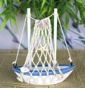 Viduržemio jūros regiono Stiliaus Mini Laivo jūrų apdailą dekoratyviniais ornamentais dekoruoti Jūrmylių Dekoro burlaivis-Nemokamas pristatymas