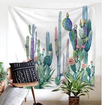 Kaktusas Kraštovaizdžio Gobelenas Mandala Sienos Kabo Dekoro 3D Gėlių Kilimų Meno Antklodė Jogos Kilimėlis Dekoratyvinis Siuvinėjimas Namų