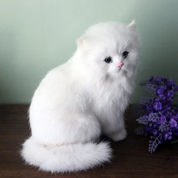 Realus Mielas Modeliavimas Įdaryti Pliušinis Balta Persų Katėms, Žaislai Katė Lėlės, Stalo Dekoras Vaikų Berniukų Mergaičių