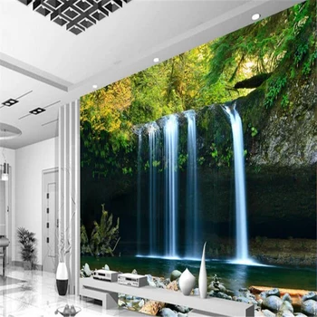 Beibehang Didelis užsakymą tapetai 3D kriokliai, vandens sofa-lova, miegamojo televizijos upės TV foną, sienos, namo apdailos dažymo