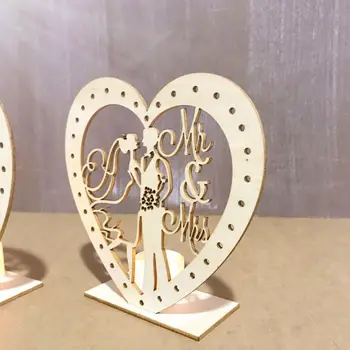 Mediniai Papuošalai MR&MRS Širdies Formos Romantiška Pakabukas Plokštė Su LED Šviesos Namuose Vestuvių Puošybos Festivalis Reikmenys 