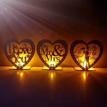 Mediniai Papuošalai MR&MRS Širdies Formos Romantiška Pakabukas Plokštė Su LED Šviesos Namuose Vestuvių Puošybos Festivalis Reikmenys 