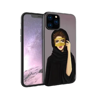 Arabų Hijab Musulmonų Islamo Merginos Telefono Dangtelį iPhone 12 Mini Pro 11 Max X XS XR Max 7 8 7Plus 8Plus 6S SE Minkšto Silikono Atveju